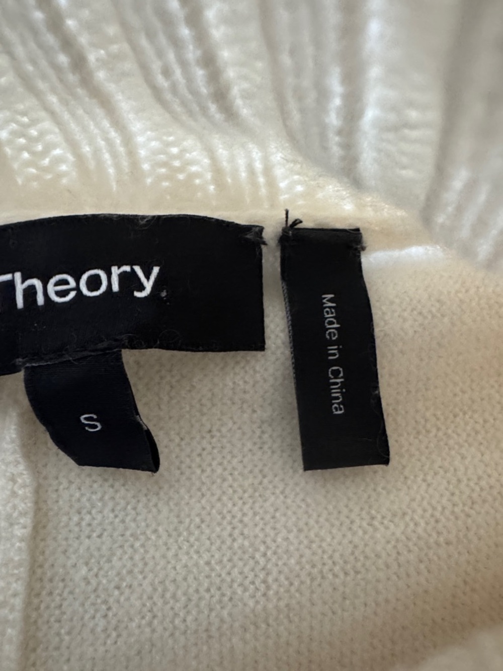 Theory Ivory Cable-Knit Turtleneck Sweater - Picture 3 of 3